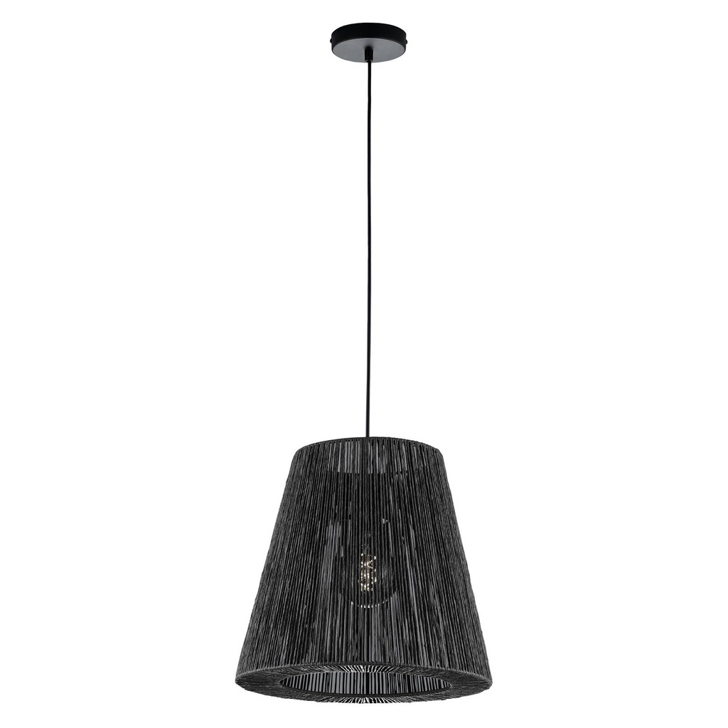 HANGLAMP ROPE ZWART D38CM E27