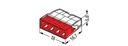 WAGO 4X0.5-2.5MM ROOD