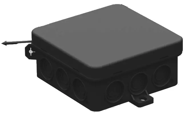 AFTAKDOOS ZWART 75x75x37