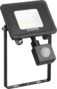 LEDSTRALER 9,5W +pir 840 ZWART 1000lm