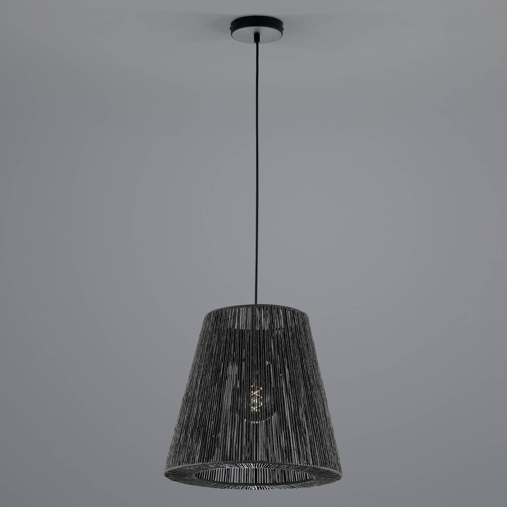 HANGLAMP ROPE ZWART D38CM E27