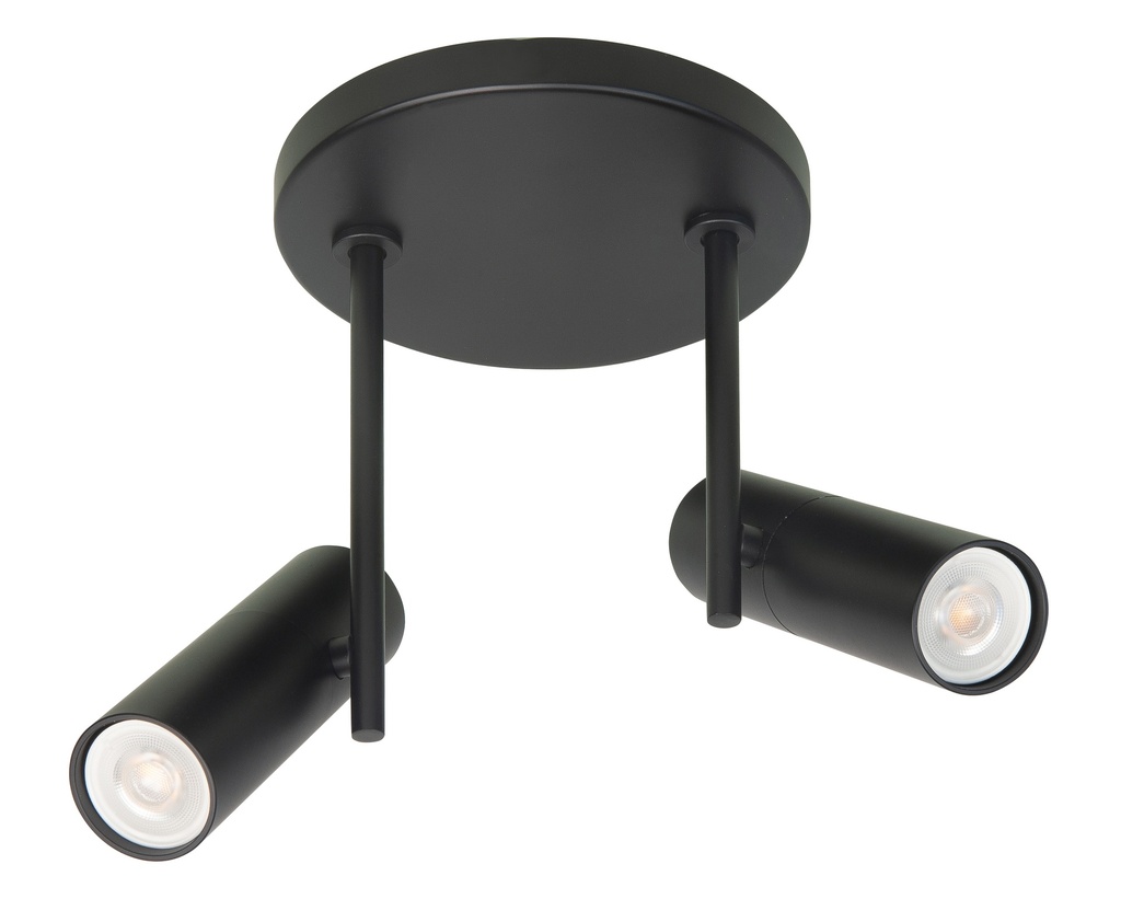 TREN 2XMINI GU10 ROND ZWART