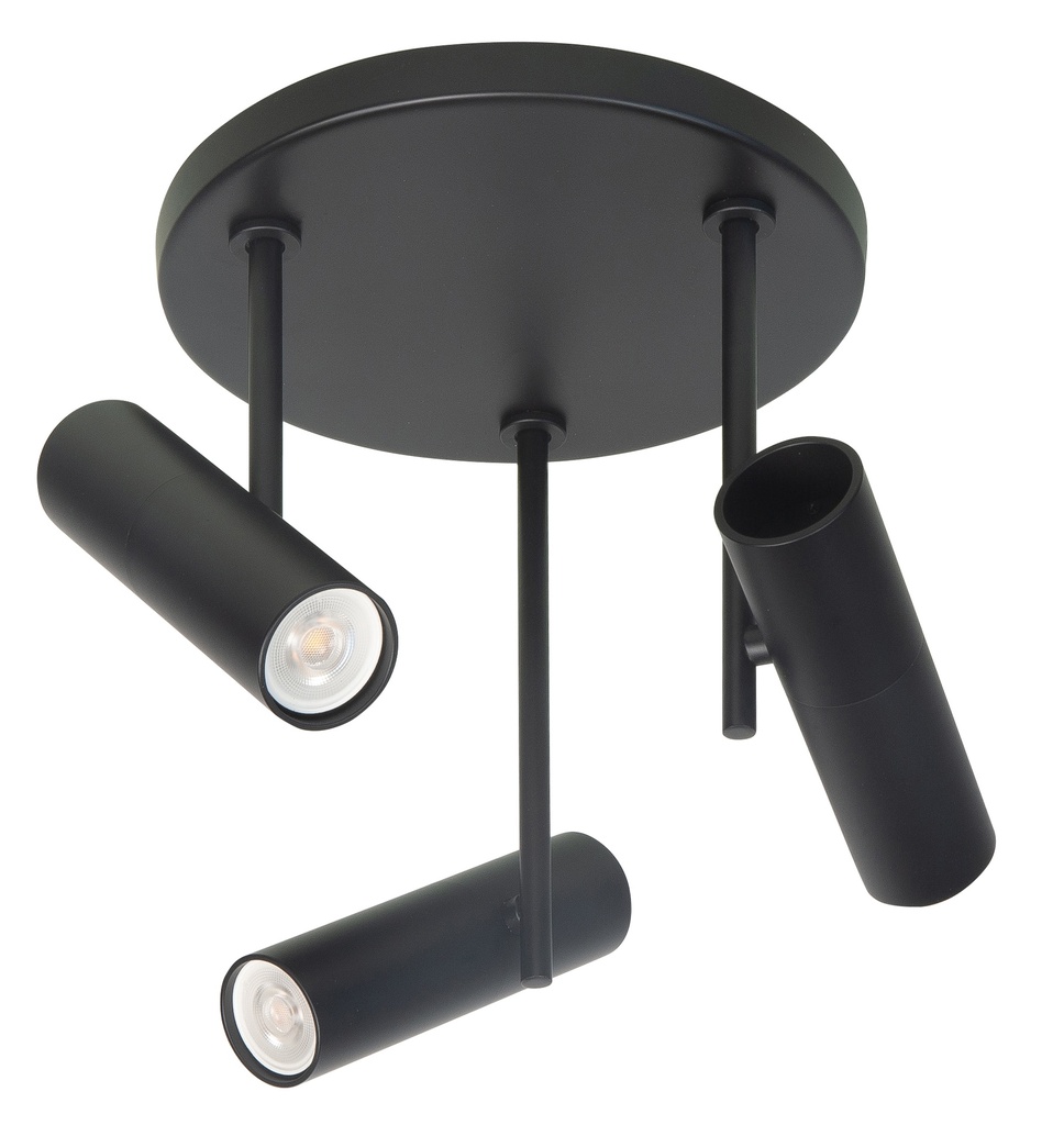 TREN 3XMINI GU10 ROND ZWART