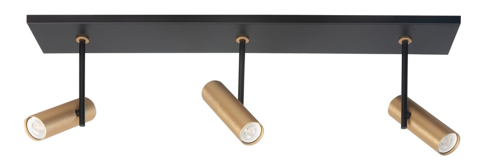 TREN 3XMINI GU10 BALK ZWART/GOUD
