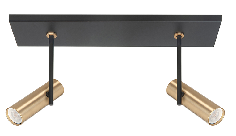 TREN 2XMINI GU10 BALK ZWART/GOUD