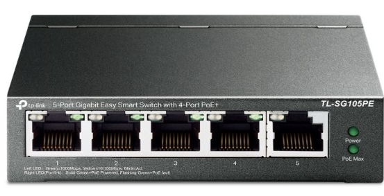 SWITCH RJ45 PoE 5 POORTS GIGABIT