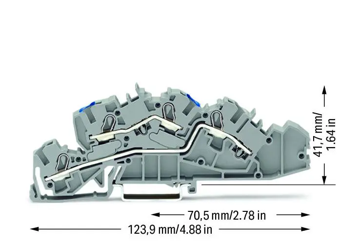 RIJGKLEM 2-etage 0.5mm²-6mm² grijs
