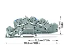 RIJGKLEM 2-etage 0.5mm²-6mm² grijs