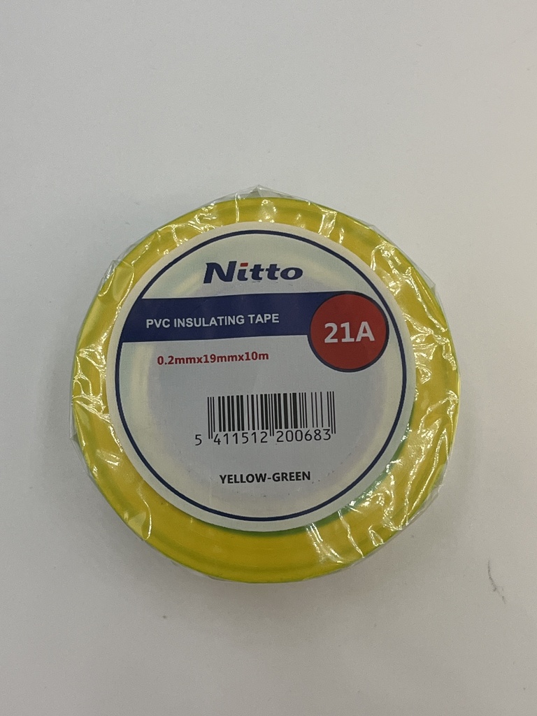 ISOLATIETAPE GROEN/GEEL 19MM X 10M