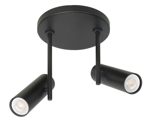 [S753101] TREN 2XMINI GU10 ROND ZWART