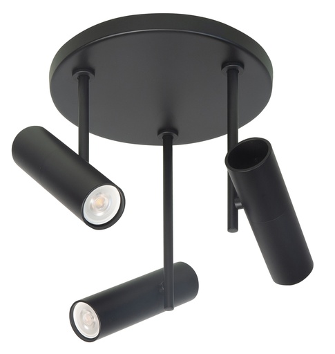 [S753201] TREN 3XMINI GU10 ROND ZWART
