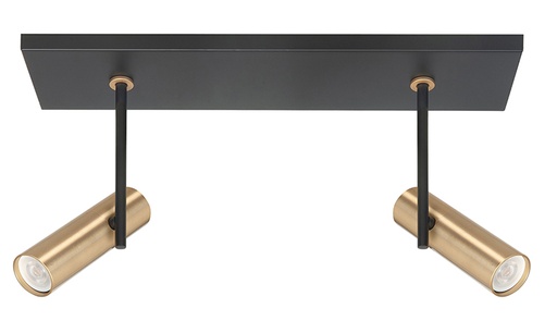 [S753438] TREN 2XMINI GU10 BALK ZWART/GOUD