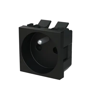 [N2287.6NT] STOPCONTACT 2P+A 16a MAT ZWART