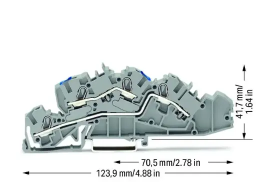 [2005-7649] RIJGKLEM 2-etage 0.5mm²-6mm² grijs