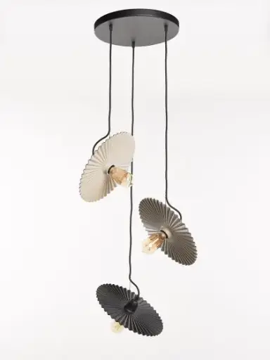[2306-PL3-D320-NE] PENDEL CALA D32CM ZWART 3xE27
